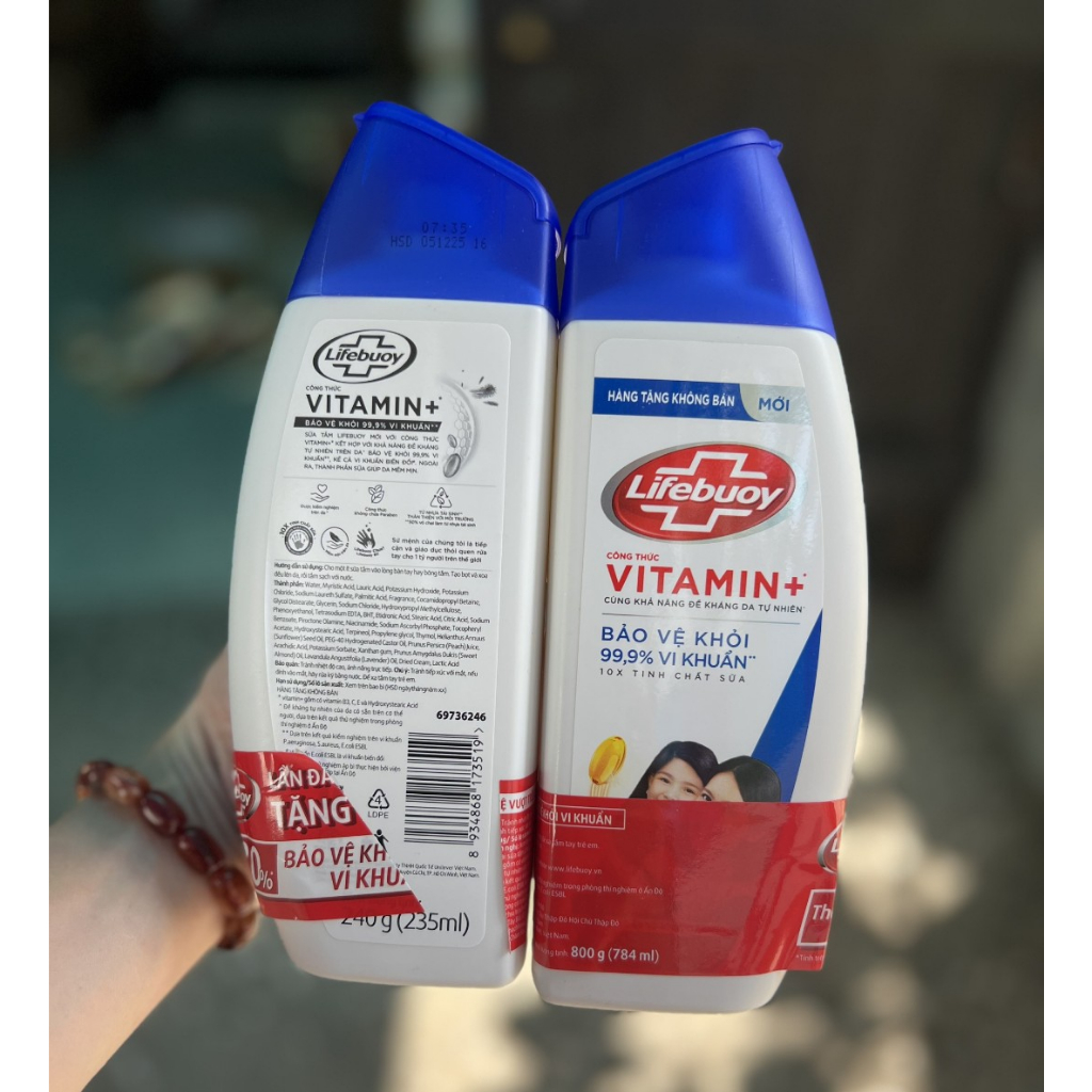 Sữa tắm Lifebuoy khổ qua, than hoạt tính, muối lộc 200g/ 250g