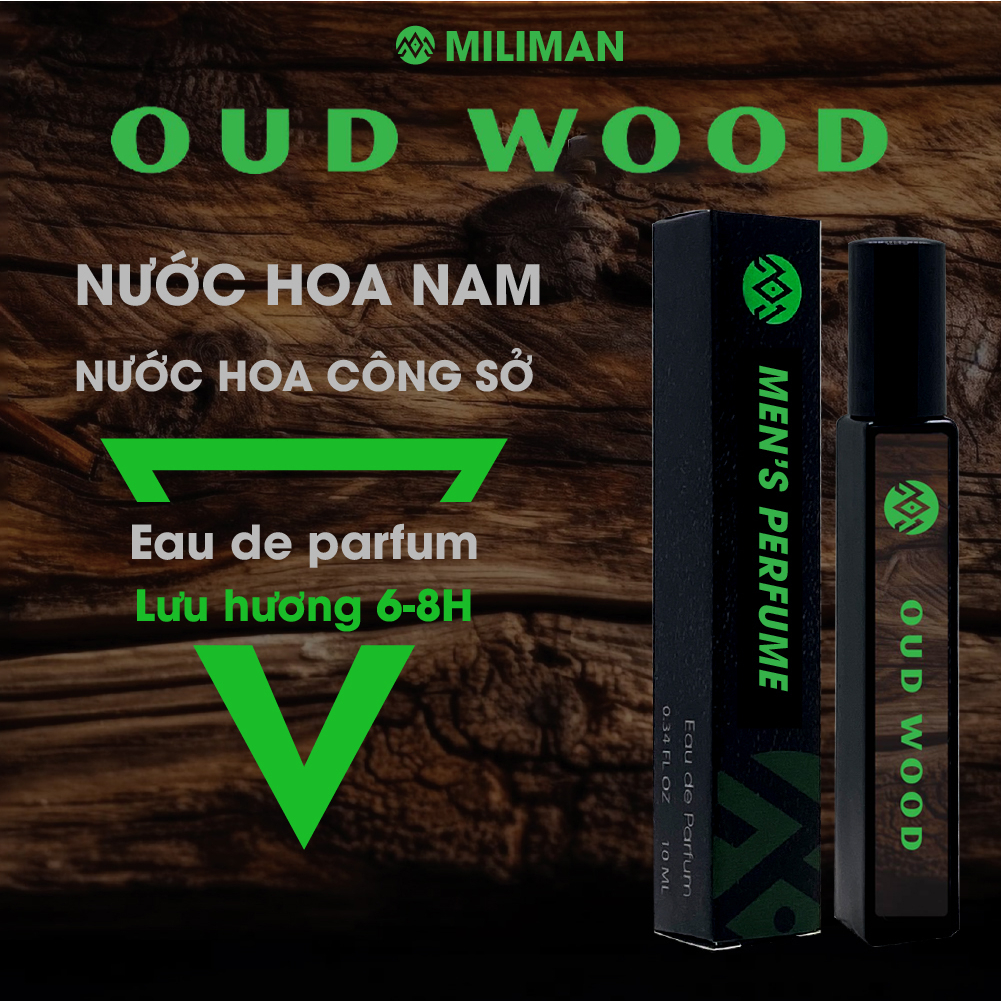 Nước Hoa Nam Oud Wood MILIMAN Hương Gỗ Trầm Bản Lĩnh 10ml