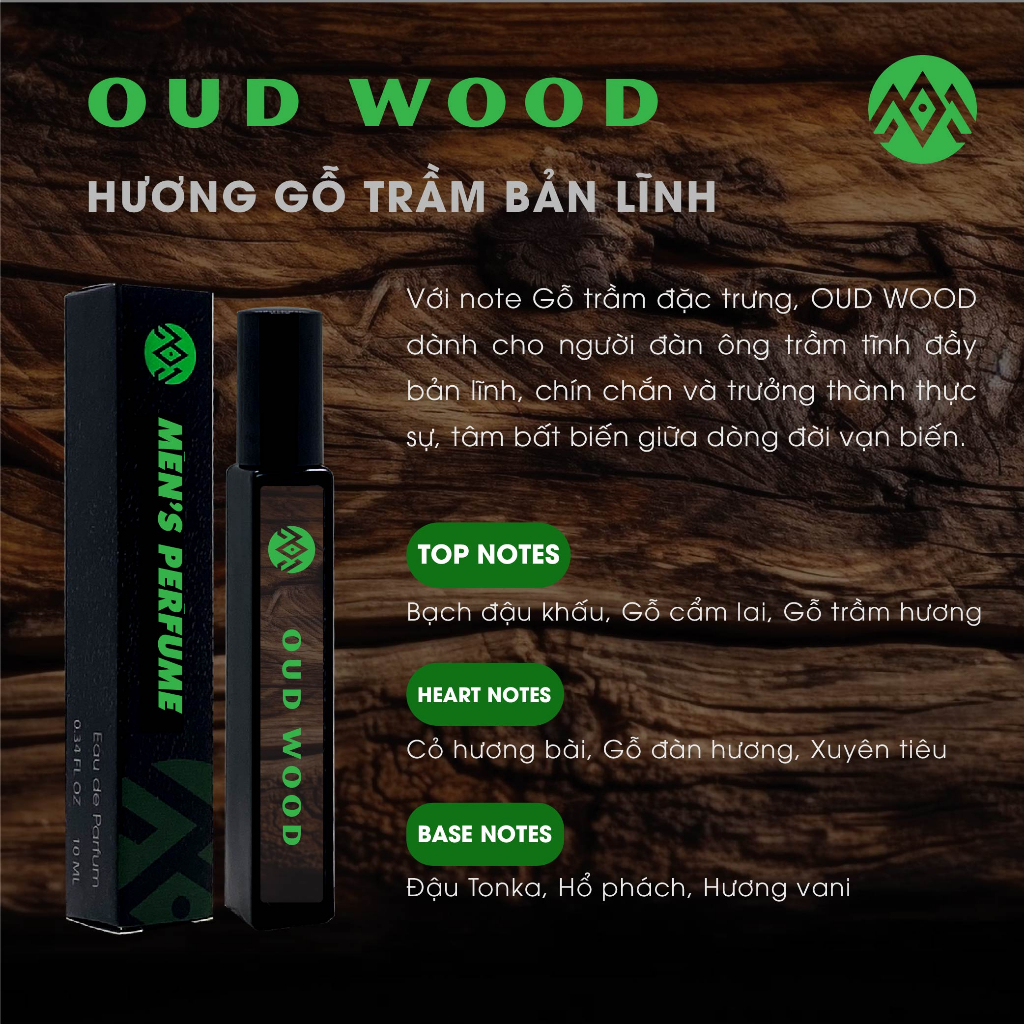 Nước Hoa Nam Oud Wood MILIMAN Hương Gỗ Trầm Bản Lĩnh 10ml