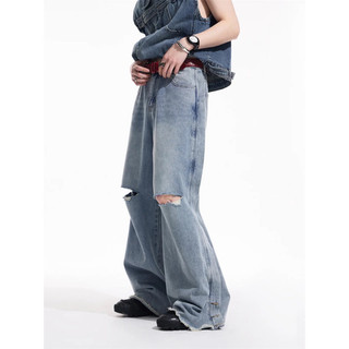 Quần Jeans Ống Siêu To Nam Nữ Unisex Màu Xanh và Đen Jeans Wash