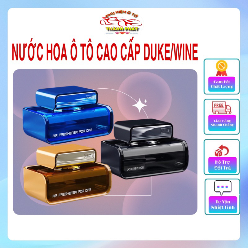 Nước hoa dầu thơm ô tô cao cấp DUKE chiết xuất hoàn toàn từ thiên nhiên khử mùi chống say xe dung tích 50ml đặt taplo.