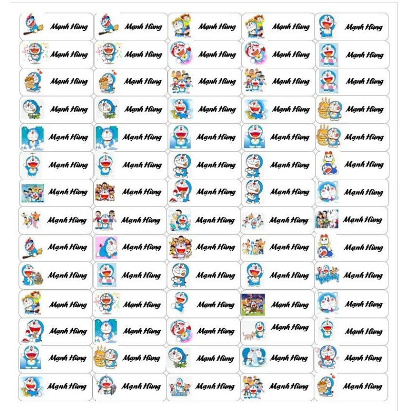 Set 70c Sticker dán đồ dùng học tập cho bé