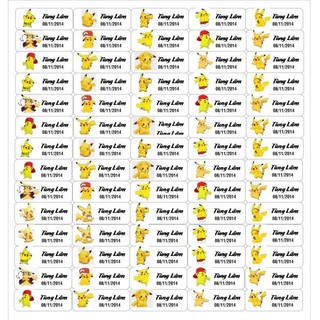Set 70c Sticker dán đồ dùng học tập cho bé