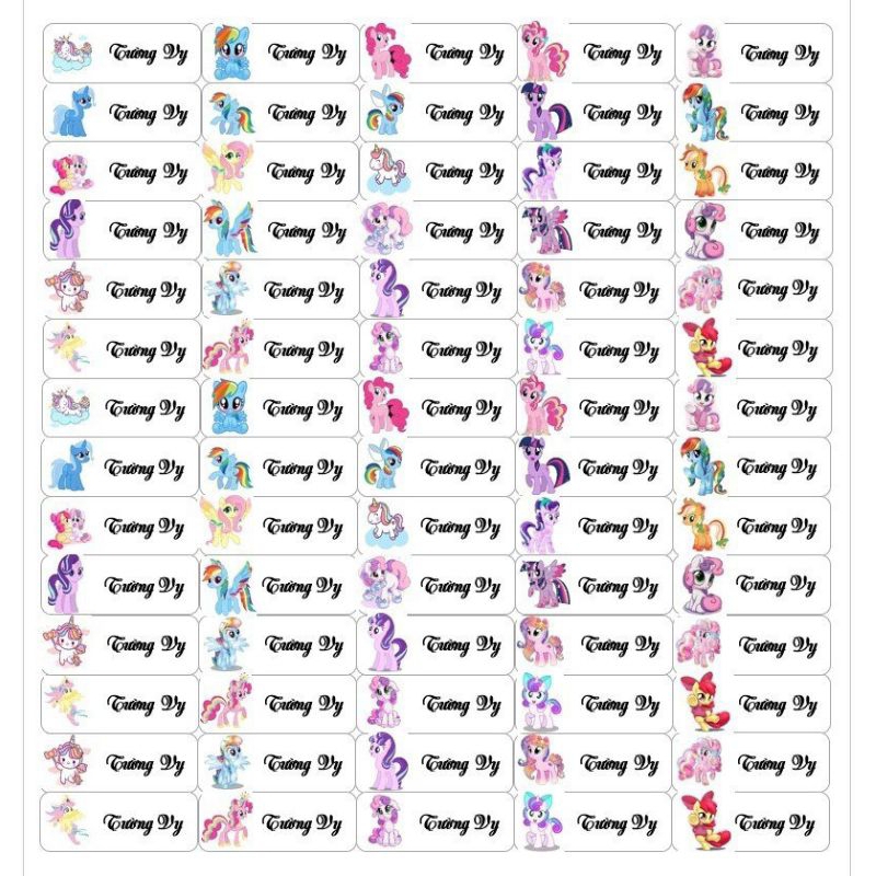 Set 70c Sticker dán đồ dùng học tập cho bé