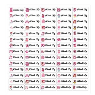 Set 70c Sticker dán đồ dùng học tập cho bé