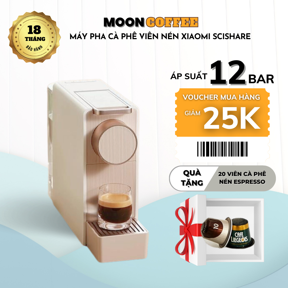 Máy Pha Cà Phê Viên Nén XIAOMI SCISHARE- S1201 (TẶNG 20 Viên Cà Phê Nén) | Hàng Chính Hãng Bảo Hành 18 Tháng |