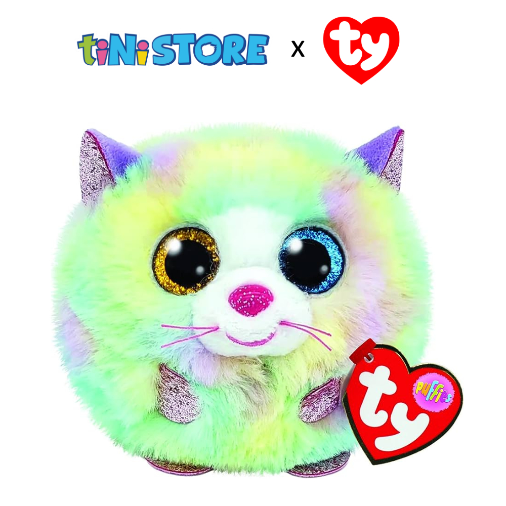 tiNiStore-Đồ chơi thú bông bóng tròn - mèo con Heather TY 42503