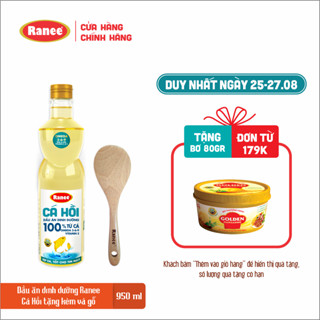 Dầu ăn dinh dưỡng Ranee CÁ HỒI 950ml + tặng kèm vá gỗ cao cấp