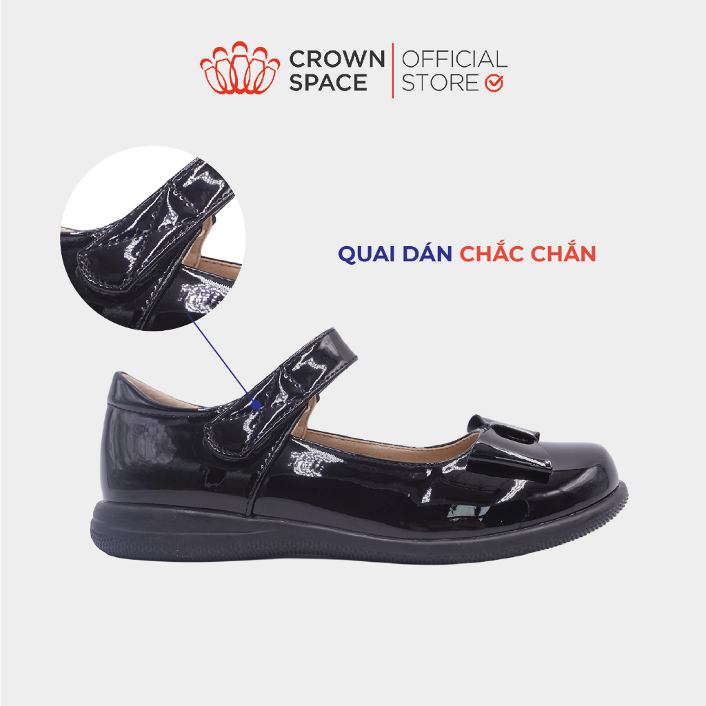 Giày School Shoes Nữ Da Bóng Crown Space Giày Búp Bê Đi Học Nữ Sinh Size 30-38 CRUK3075 Phiên Bản 2023 PREMIUM