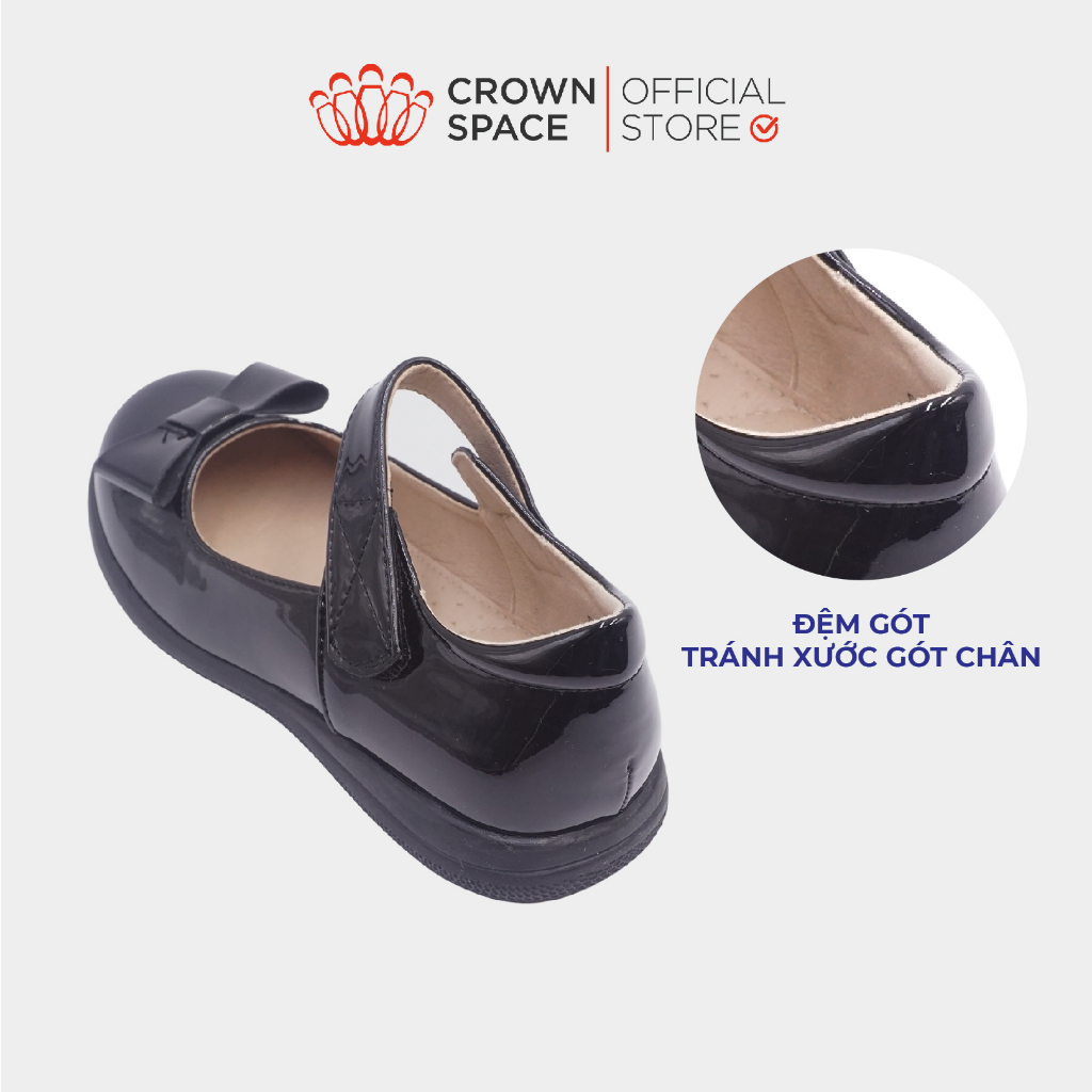 Giày School Shoes Nữ Da Bóng Crown Space Giày Búp Bê Đi Học Nữ Sinh Size 30-38 CRUK3075 Phiên Bản 2023 PREMIUM