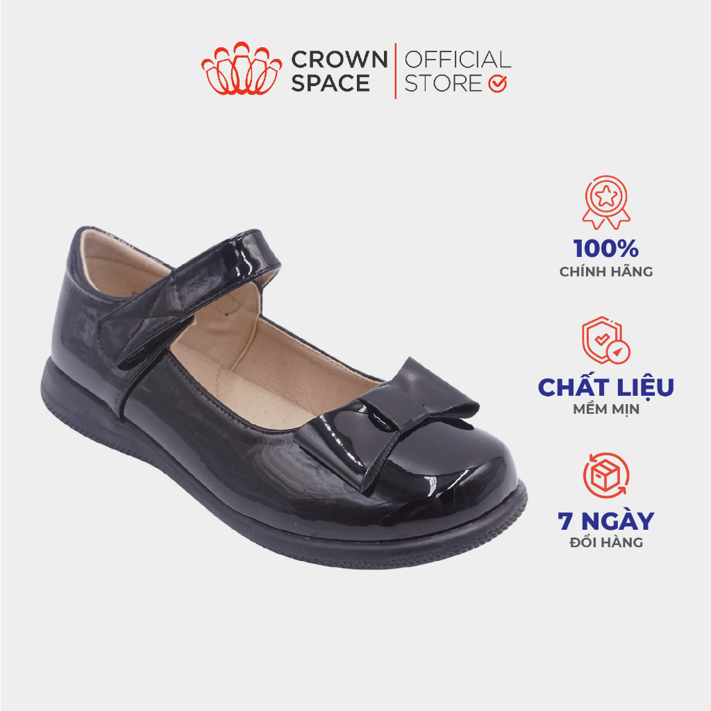Giày School Shoes Nữ Da Bóng Crown Space Giày Búp Bê Đi Học Nữ Sinh Size 30-38 CRUK3075 Phiên Bản 2023 PREMIUM