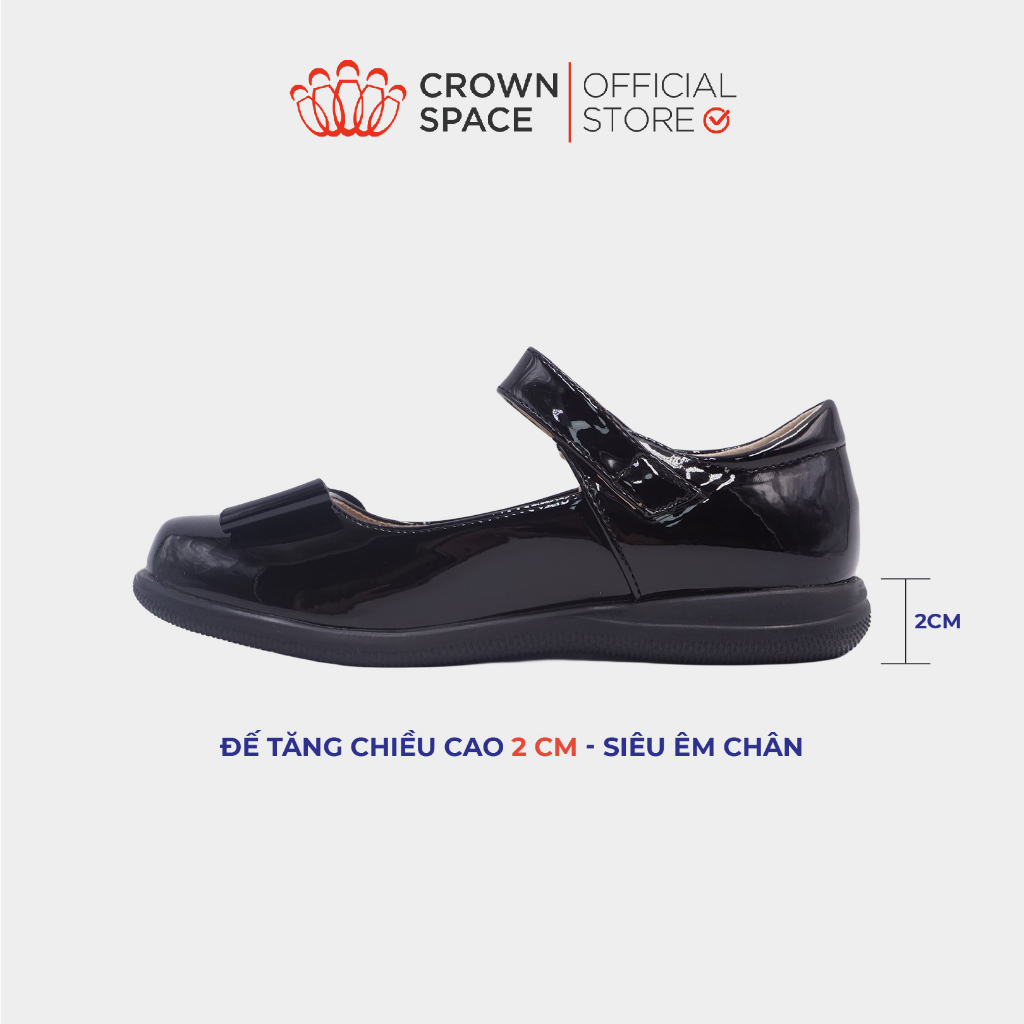 Giày School Shoes Nữ Da Bóng Crown Space Giày Búp Bê Đi Học Nữ Sinh Size 30-38 CRUK3075 Phiên Bản 2023 PREMIUM