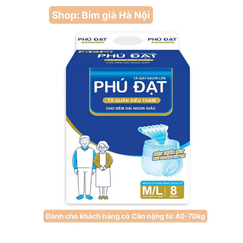 Tã Quần người già Phú Đạt ML 8 miếng