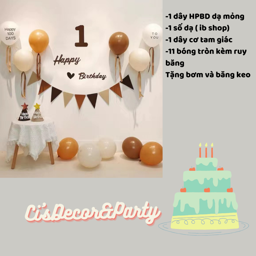 Set bóng trang trí sinh nhật Ins Handmade kiểu Hàn Quốc bóng pastel tại nhà dễ dàng trang trí cho các bé