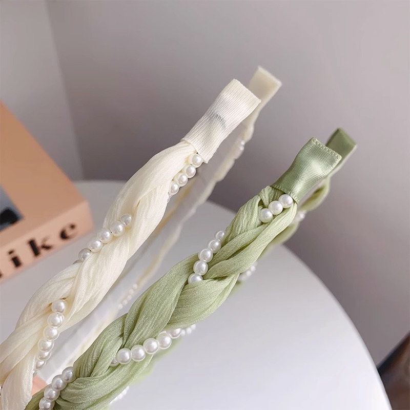 CBT05 cài tóc nữ bờm tóc thắt bím voan phối hạt