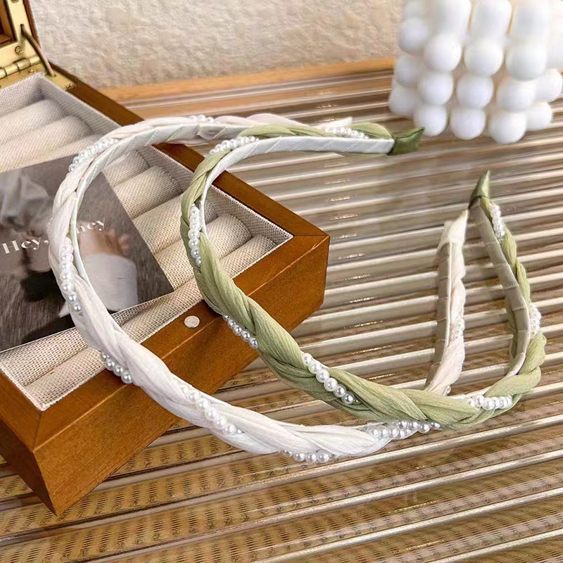 CBT05 cài tóc nữ bờm tóc thắt bím voan phối hạt