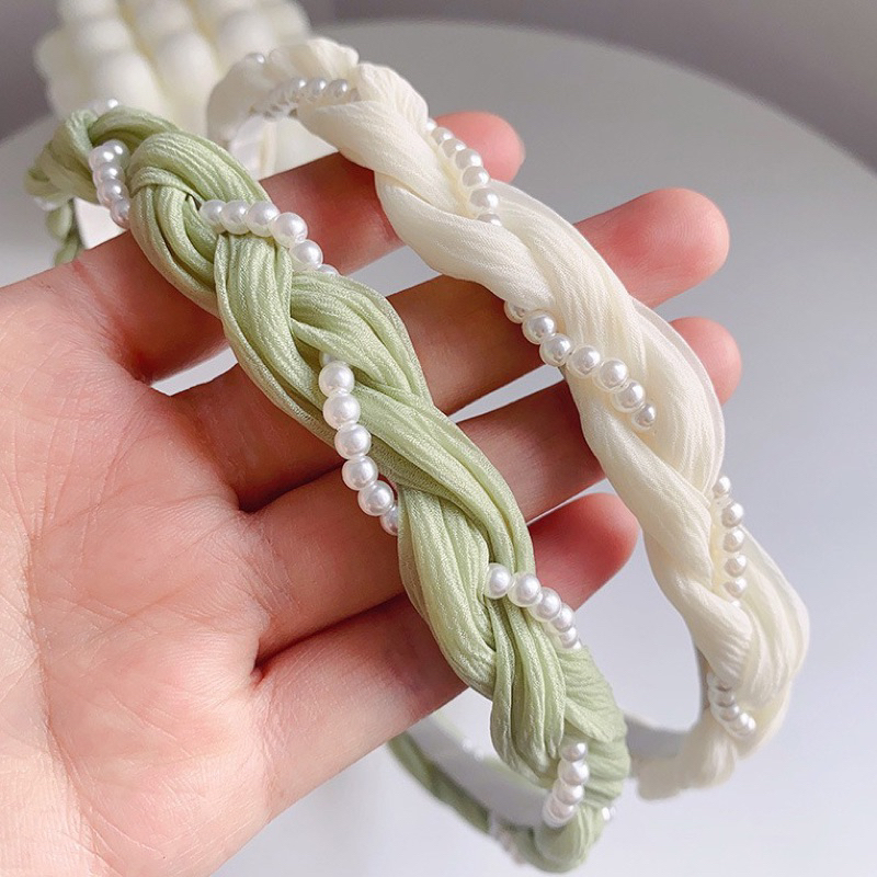 CBT05 cài tóc nữ bờm tóc thắt bím voan phối hạt