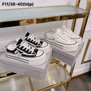 Giày đạp gót nữ kiểu rách cá tính đế 4p