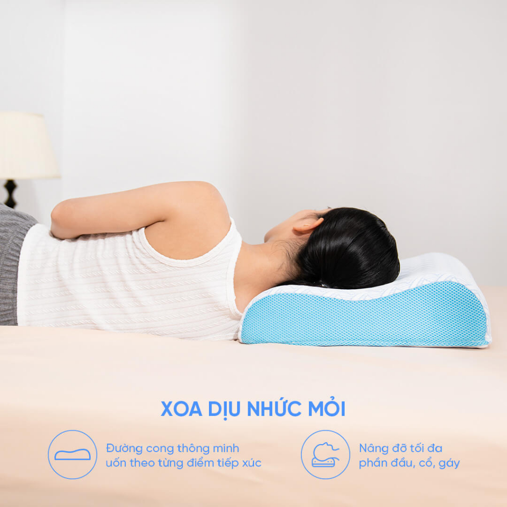 Gối foam Comfy Nami lượn sóng, nâng đỡ vai gáy