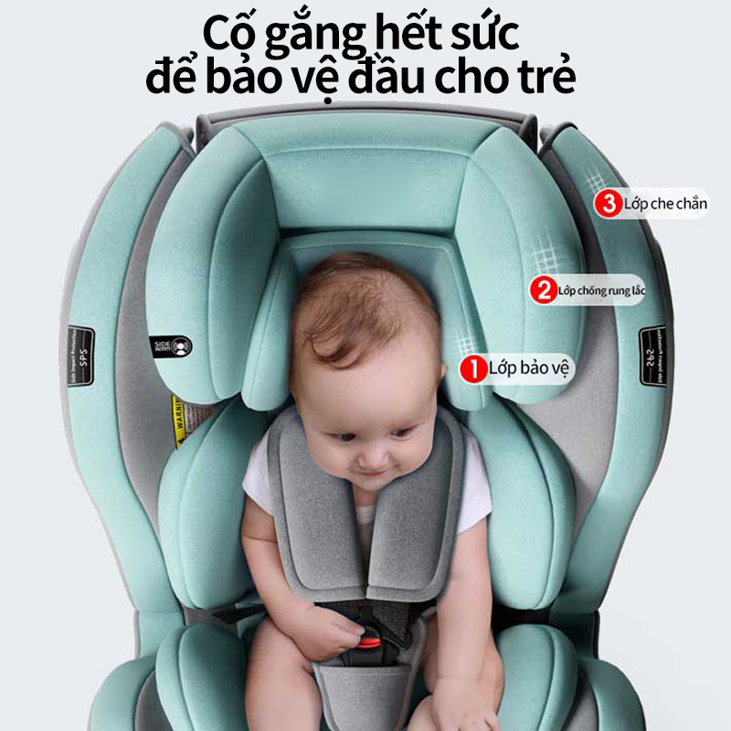 Ghế ngồi ô tô cho bé thông dụng với trẻ 0-2-3-4-12 tuổi bé có thể ngồi và nằm thoải mái trên xe Bảo hành 12 tháng