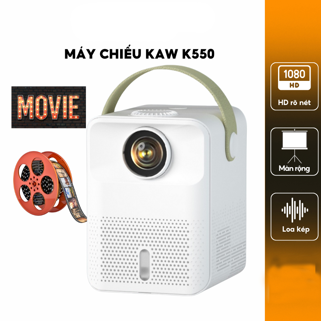 Máy Chiếu Nào Tốt Hiện Nay, Máy Chiếu Mini KAW K550 Chính Hãng, Hệ Điều Hành Android, Bảo Hành 12 Tháng
