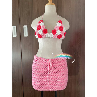 SET đi biển len Handmade, váy áo bra bikini đi biển nhiều mẫu theo yêu cầu