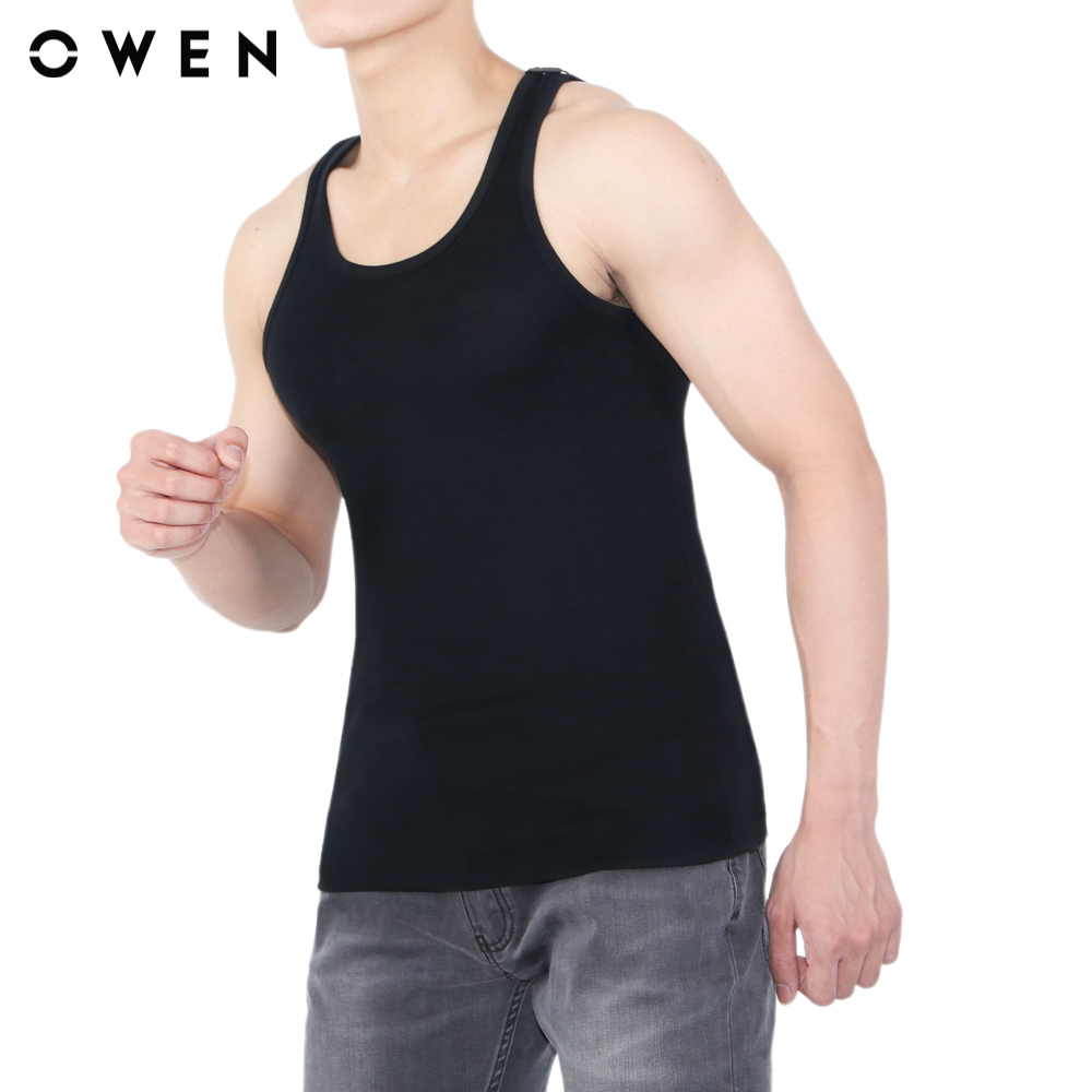 OWEN - Áo lót Nam Owen dáng Body Fit màu Đen chất liệu Cotton - LAW232582