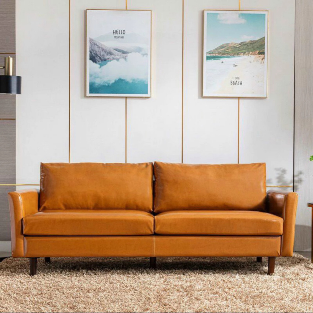 Bộ sofa da nâu, sofa da cao cấp đặt chung cư - hàng chính hãng bảo hành 2 năm | BigBuy360 - bigbuy360.vn