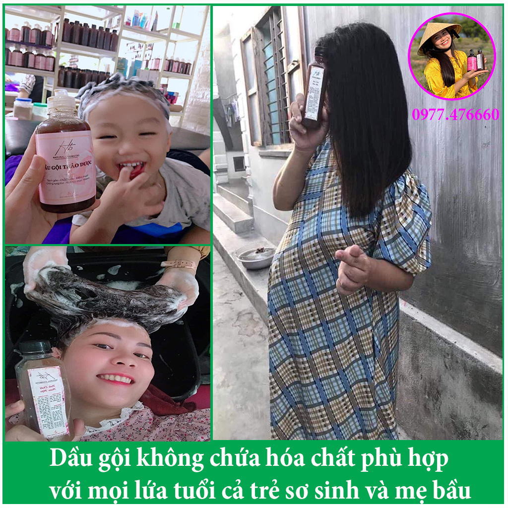 Dầu gội thảo dược mọc tóc ngăn rụng tóc sạch gàu nấm Hiền Bùi
