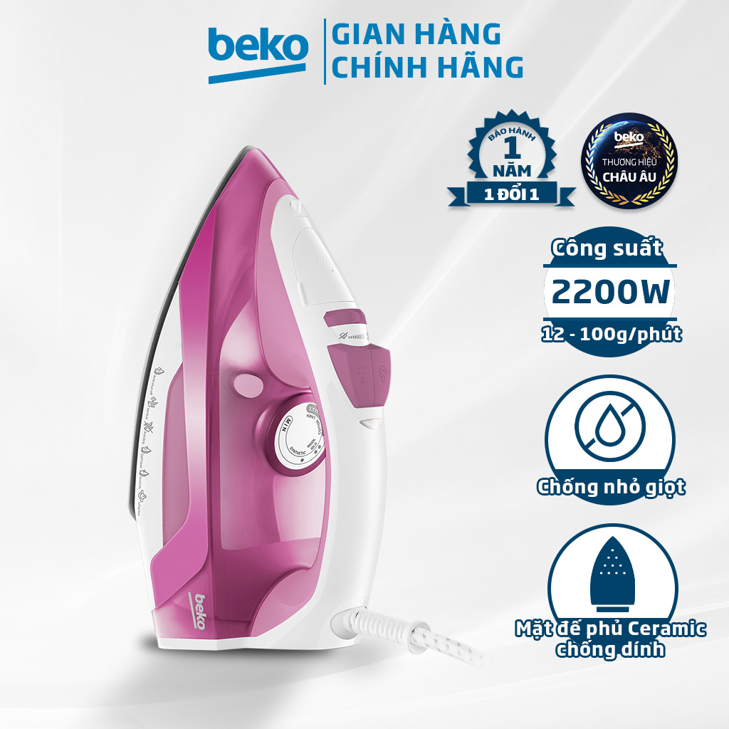 Bàn Ủi Hơi Nước BEKO Chống Nhỏ Giọt Tính Năng Tự Làm Sạch Hiệu Quả - SIM4118C