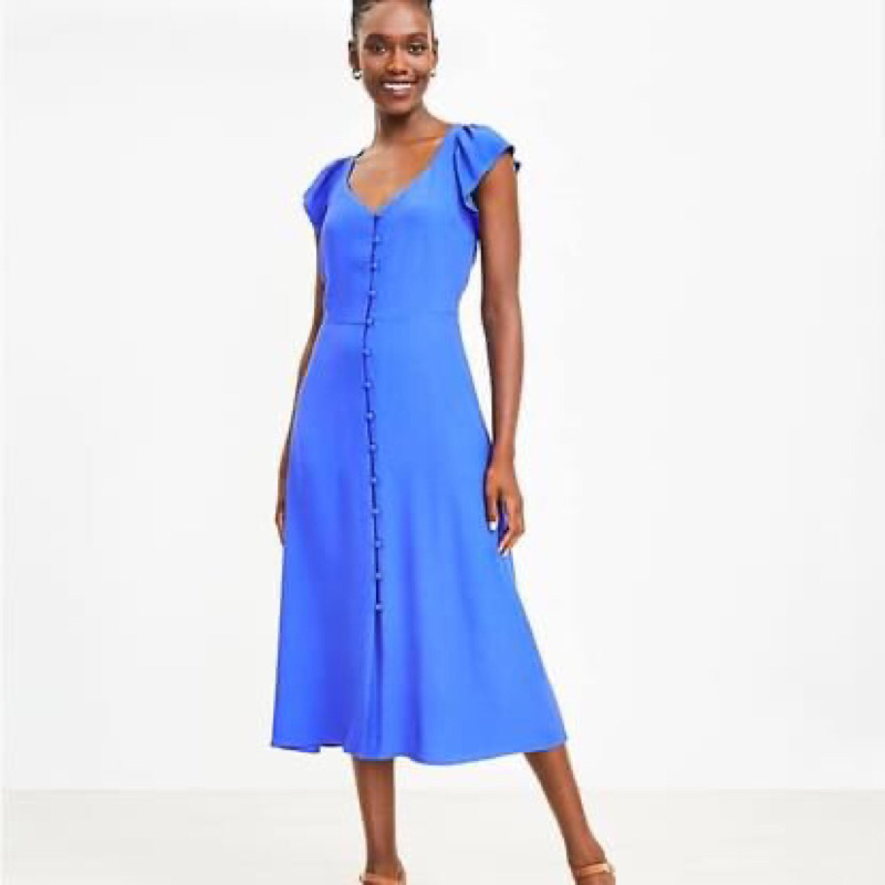 Đầm Esprit cúc bọc vải Rayon size 4,8p