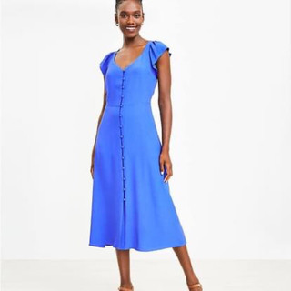 Đầm Esprit cúc bọc vải Rayon size 4,8p