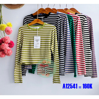 Áo thun kẻ croptop TD