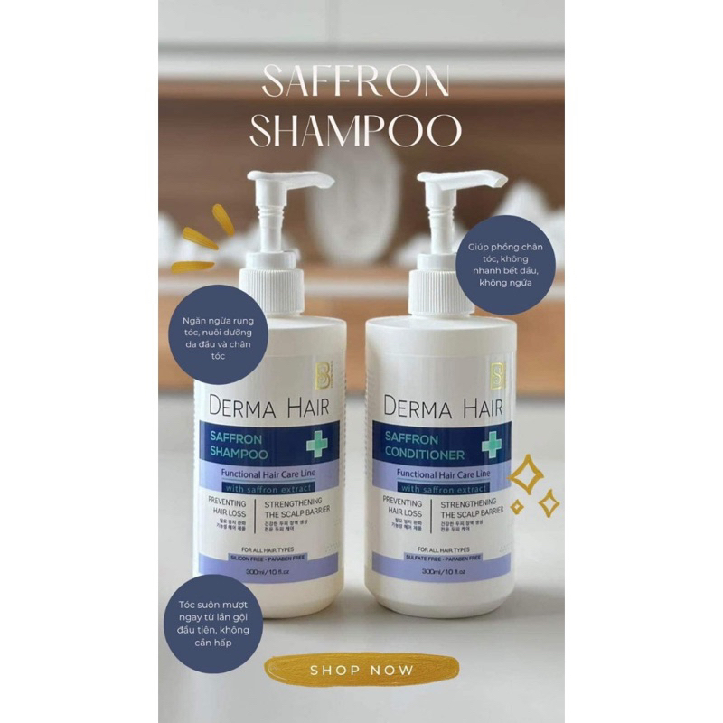 Bộ dầu gội xả cao cấp DERMA HAIR -SAFFRON SHAMPOO