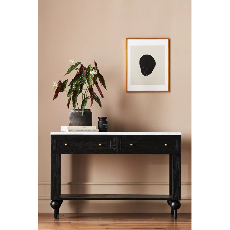 (CÓ ẢNH THẬT)FREESHIP HN Tủ console đa năng, kệ trưng bày 121x40x81cm gỗ tự nhiên mặt đá cao cấp FOXHOMEVN