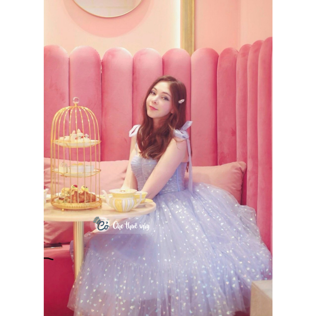 THANH LÝ  - Váy công chúa vải lưới tim