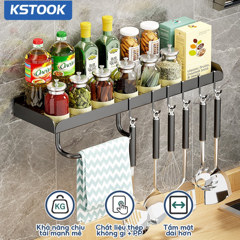 Giá Treo Đồ Nhà Bếp Kèm Gia Vị, Giá Cài Dao, Kéo, Đồ Dùng Nhà Bếp Đa Năng Bằng Inox Không Gỉ