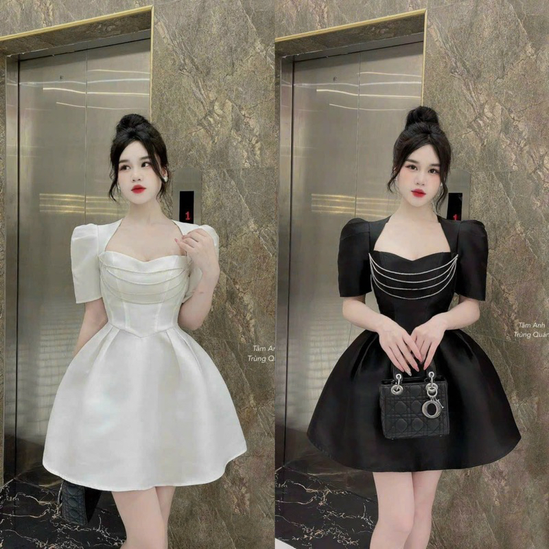 Đầm dự tiệc cao cấp dây đá bigsize 55kg-90kg