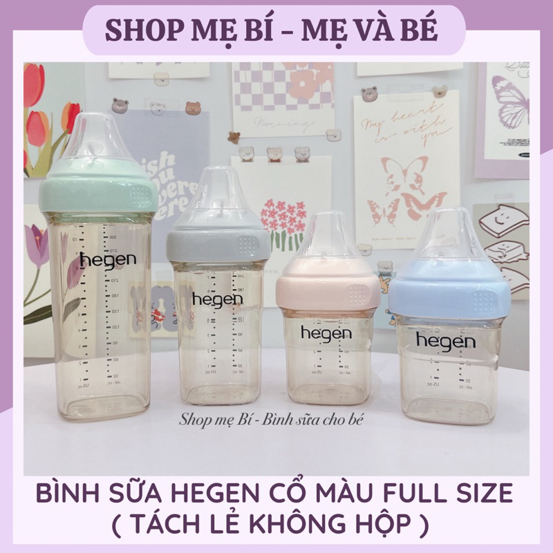 [ Tặng sticker ] Bình sữa Hegen cổ màu 150ml - 240ml - 330ml ( ko hộp )