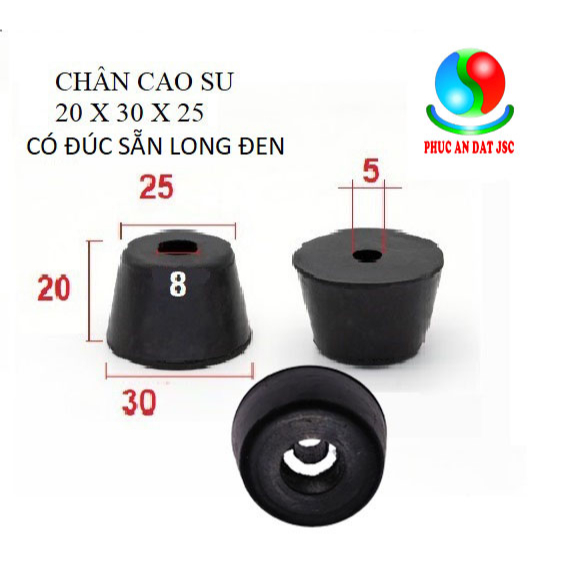 chân đế cao su giảm rung chống trượt cho các thiết bị máy móc tủ loa đồ gỗ 20x30x25