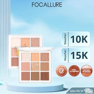  Bảng phấn mắt FOCALLURE 9 màu trang điểm chống nước lâu trôi 9g 