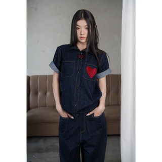 Set quần áo jean trái tim| set jeans | ours studio