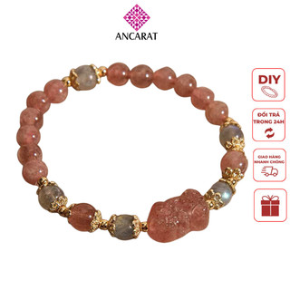 Vòng tay tỳ hưu thạch anh dâu- ancarat