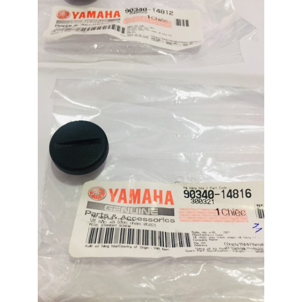 Nút chụp vô lăng mâm lửa - vít nắp xả  lớn và nhỏ màu ĐEN NHÁM và GHI XÁM xe Exciter,Sirius,Jupiter chính hãng Yamaha