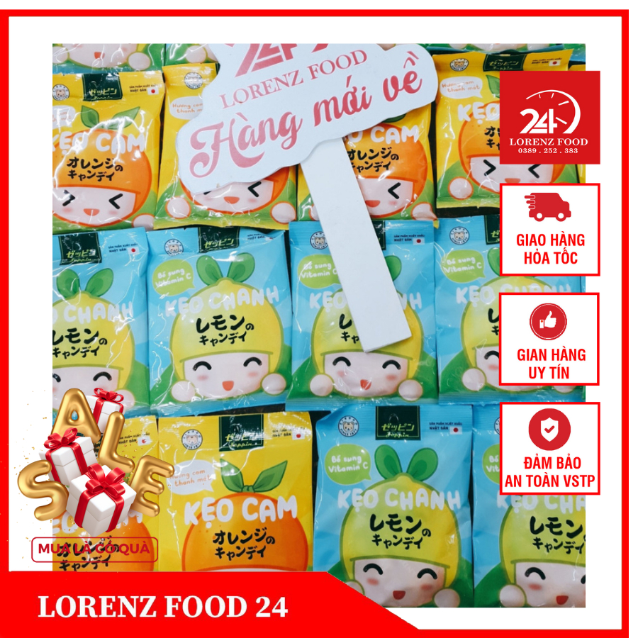 Kẹo Eikodo 2 Vị Chanh, Cam 60g