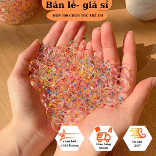Hộp 500 dây chun buộc tóc,siêu xinh siêu dai cho bé