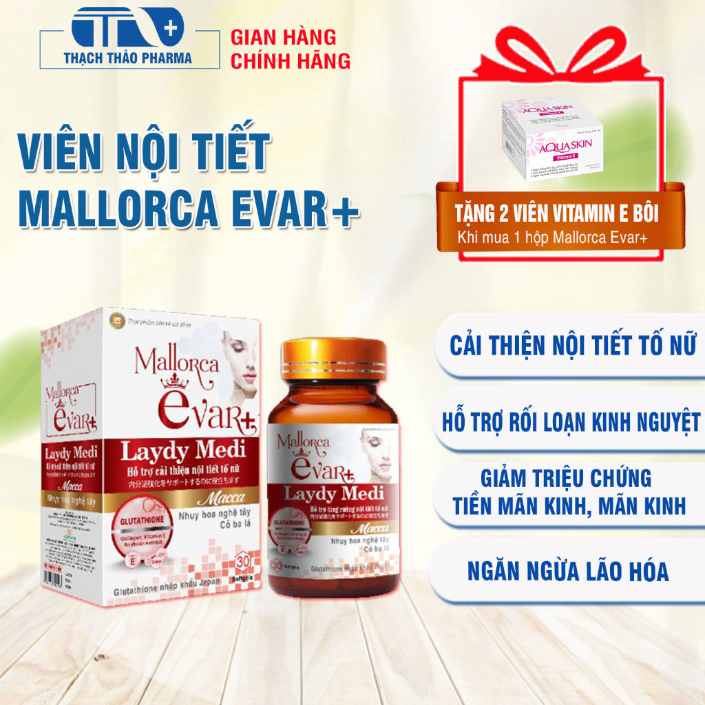 VIÊN UỐNG MALLORCA EVAR+ HỖ TRỢ ỔN ĐỊNH NỘI TIẾT TỐ NỮ