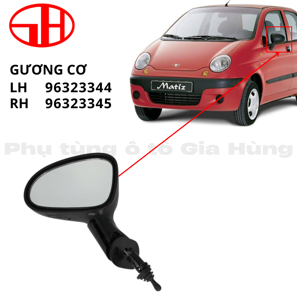 Gương chiếu hậu loại chỉnh cơ cho xe ô tô MATIZ 2 cho đời xe 1999-2008