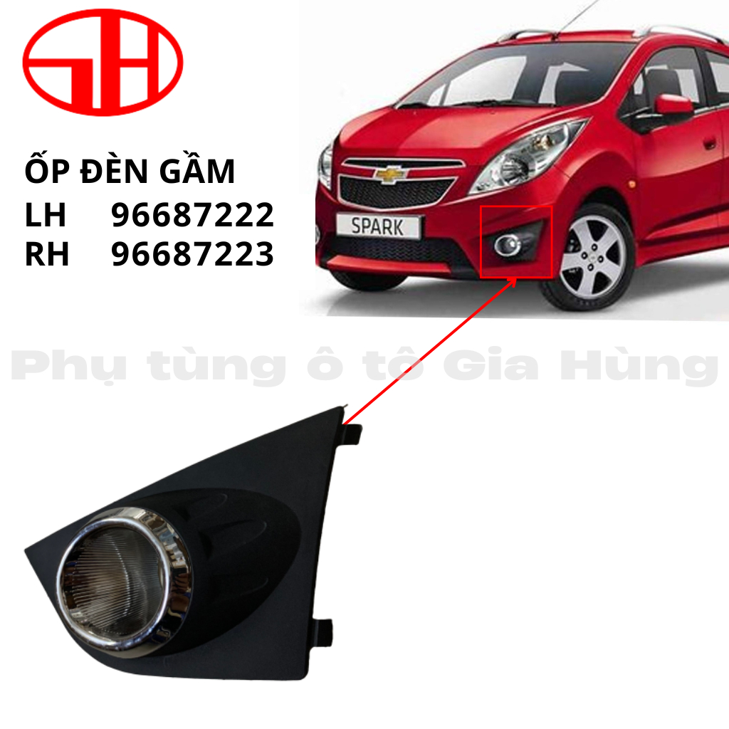 Ốp đèn gầm có mạ của xe SPARK đời 2014 bản EV