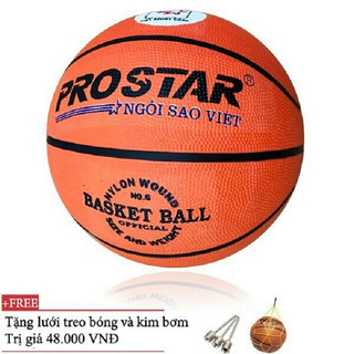 Quả Bóng Rổ Cao Su Số 6 (Geru & Pro Star) Tặng Kim+Túi Lưới